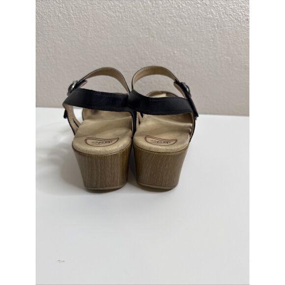 Dansko Season Sandals Ankle Strap Slingback Black Leather Womens EU 42 11.5 12 - Picture 5 of 11
